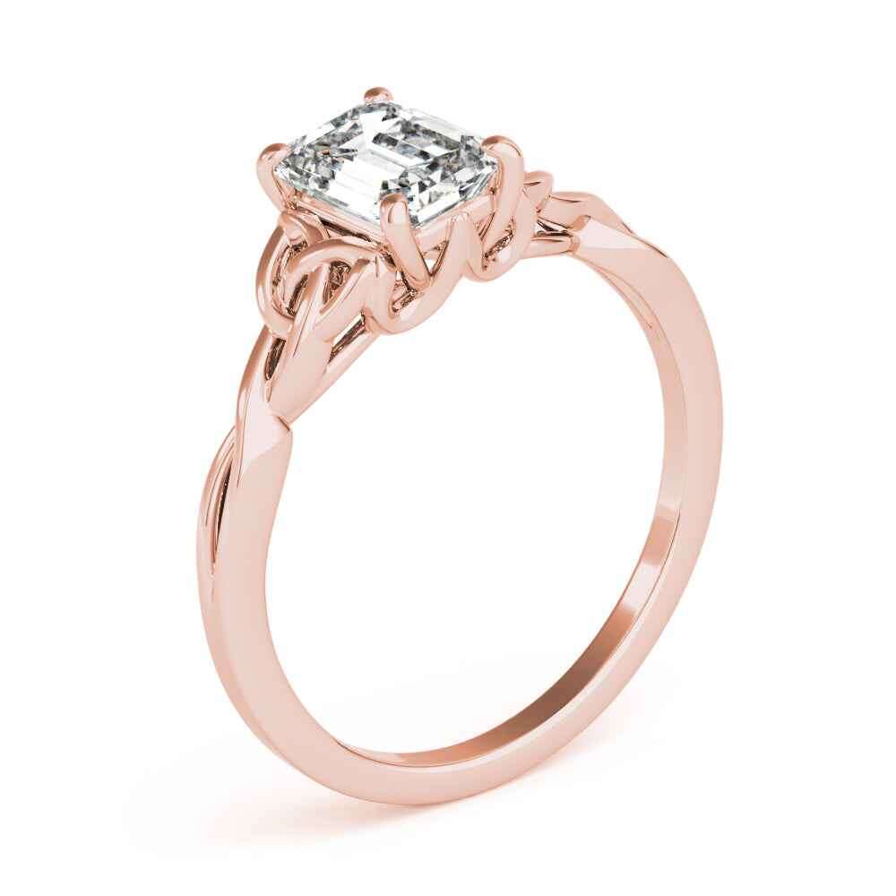 Stunning Emerald Cut Color Solitaire Engagement Ring in 14k White Gold (10x8mm)