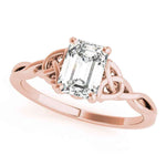 Stunning Emerald Cut Color Solitaire Engagement Ring in 14k White Gold (10x8mm)