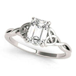 Stunning Emerald Cut Color Solitaire Engagement Ring in 14k White Gold (10x8mm)